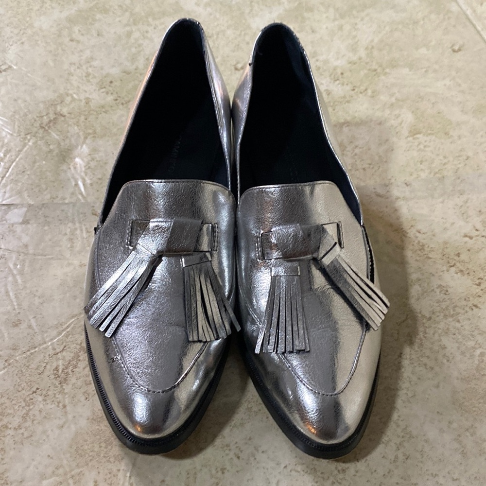 Rebecca Minkoff silver loafers size 9